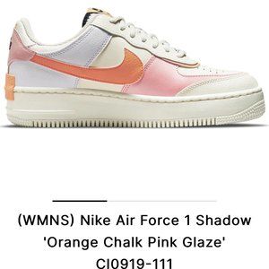 Nike Air Force 1 AF1 Shadow Orange Chalk Pink Glaze EUC Size 9